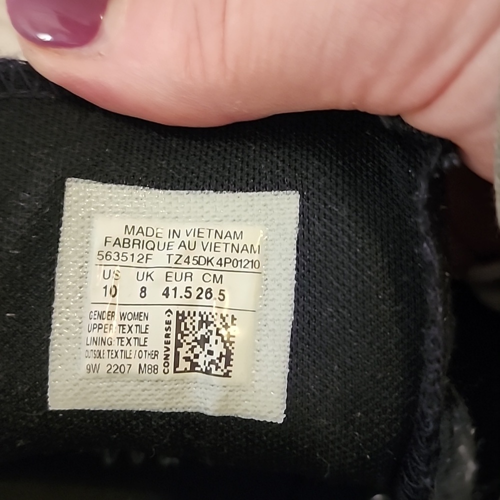 Converse Black and White High Top Sneakers - Picture 4 of 7